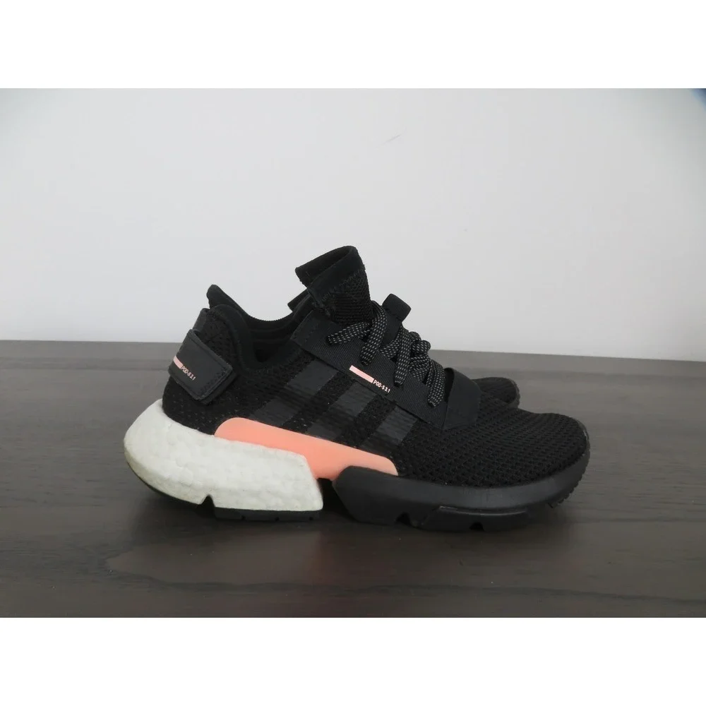 Adidas POD-S3.1 Shoes Mens Size 7.5 Black Pink Running Sneakers Gym B37447